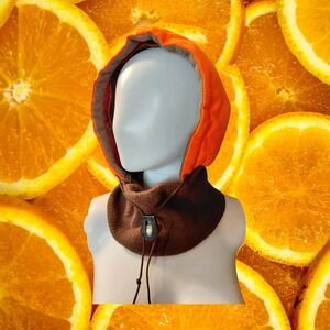 Duxbak Men Orange Brown Hooded Neck Gaiter One Size Fits All